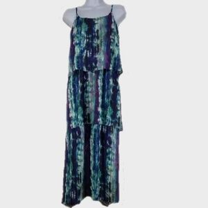 Mossimo Maxi Dress Multi Colors Tie Dye Womens Med